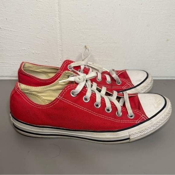 Unisex Converse Red Canvas Shoes with White Accents - Picture 1 of 6